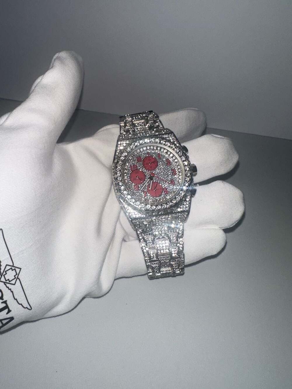 Iced Out Luxury Watch Silver